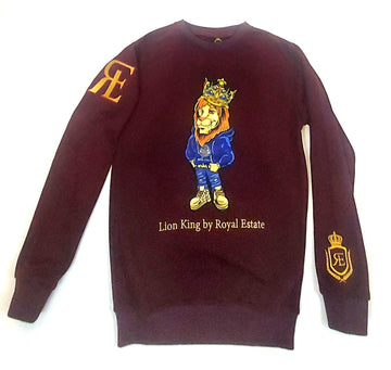 LION KING BY ROYAL ESTATE THE KING EMBROIDERED SWEATSHIRT